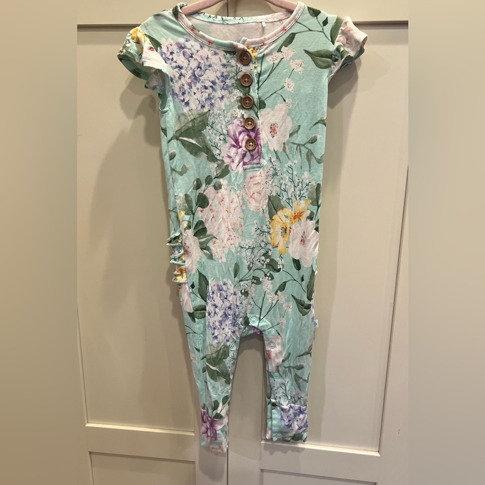 Posh Peanut Floral Baby Romper